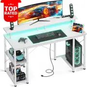 Gaming Desk RGB Light Strip Built In Socket 120x50x86.8Cm 10 Color Adjustable La