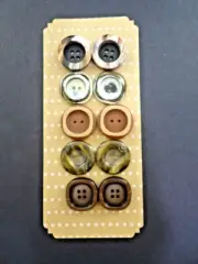 10 Assorted Acrylic Buttons 5 PAIRS Tan/Brown 2-Hole & 4 Hole
