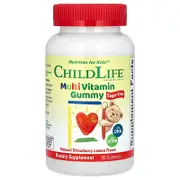 ChildLife Essentials, Multi Vitamin Gummy, Sugar Free, Natural Strawberry Lemon, 90 Gummies