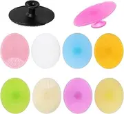 10 Packs Silicone Face Scrubber Exfoliator Brush Pore Cleansing Pad Manual Facial Washing Tool