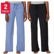NEW 32 Degrees Women's M Soft Sleep Pant Medium 2-Pack Black & Azure Blue
