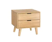 Pine Bedside Table with 2 Drawers