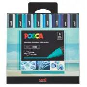 Posca Paint Markers - Cool Tone Set of 8 - Medium Tip, 2.5 mm FAST SHIPPING