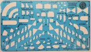 2D Isometric Piping Fitting Drafting Drawing Sketching Template Stencil Blue