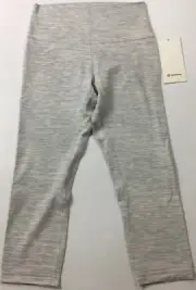 Lululemon Women's Align Crop 21” LW6BGIS WSNB White Stripe Print Size 8