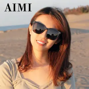 【AIMI】方型膠框墨鏡 偏光太陽眼鏡(太陽眼鏡 墨鏡 抗紫外線 開車 騎車 遮陽)