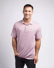 Travis Mathew Men The Zinna Prestige Casual Perfomance Polo Ox Blood/White Small