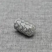 925 Sterling Silver Bracelet Leather Cord End Caps with Weave Design Girls Gifts