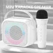 Portable Mini Handheld Karoke Machine with Microphone Bluetooth (WHITE)