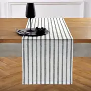 Stripe Linen Table Runner 60 inches 14 x 60 Inch Black & White Madison Stripe