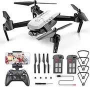 T6 Drone with Camera, WiFi FPV RC Quadcopter for Beginners - 2 Batteries, Gravity Sensor, Flip Mode, One Button Start/Landing & Return, Headless Mode