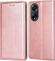 for Oppo A78 4G (6.43 Inch) Case, FORZARMOR Wallet Cover for A78 PU Leather Pockets Shockproof Magnetic Flip Card Holder (Rose Gold)