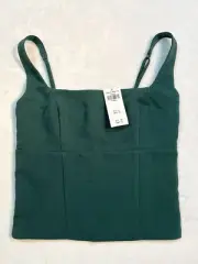 Abercrombie And Fitch Cami Crop Top Side Zip Womens XS Smocked Sides NWT