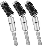 3 Pcs Pivot Drill Bit Holder Tip 1/4 Inch Magnetic Pivoting Screw Drill Bit Holder Quick Change Locking Rotating Screw Bit Holder with Spring Release for Tight Spaces/Corners