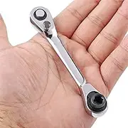 Silver Ratchet Wrench 1/4 Inch Mini Double Headed 72 Tooth Drive Socket and Screwdriver Bit Ratchet Set Rotator Practical Accessories Tool Set 5 Degrees Quick Install Release Socket Wrenches