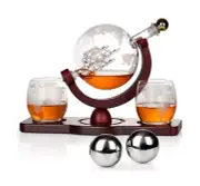 Gifts for Men Dad Christmas, Whiskey Decanter Globe Set with 2 Ball Stones & ...