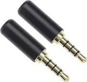VGOL 2Pcs 3.5mm 4 Pole Audio Solder Plug Replacement 3.5mm 4 Pole Earphones Soldering Jack Male Audio Headphone Jack Adapter Accessories