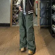 High-Waist Cargo Pants Army Green - 2XL
