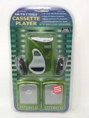 Lenoxx Sound 9190 Portable AM/FM Stereo Cassette Player w/ Speaker CLEAR GREEN