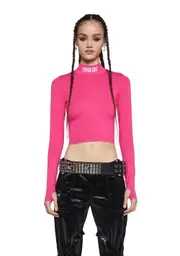 [Club Exx] Techno Snob Mock Neck Top - Pink