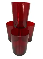 New Crate and Barrel Red Bodega Cocktail Glasses Set of 4 16oz Made In Italy