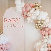 ZAIBIANHAO Baby in Bloom Baby Shower Decorations, Balloon Arch Backdrop, Wall Decal, 1 Count, Bloom Decal Orange, Unisex-Kids