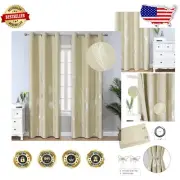 Luxury Palm Leaf Design Light Blocking Curtains, 42Wx84L, Room Darkening Panels