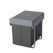 Domestique 40L Twin Slide Out Concealed Waste Bin - for a 400mm Cabinet - Bottom Mounted