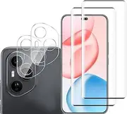[2+2 Pack] Compatible with Honor 400 Pro 5G Screen Protector & Camera Lens Protector HD Tempered Glass, [Support Fingerprint Unlocking] 9H Hardness Anti-Scratch Bubble-Free (Clear)
