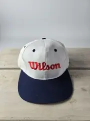 NWT Vintage Wilson Snapback Golf Hat Adjustable Adult Red White Blue
