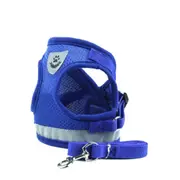 2PCS Adjustable Polyester Mesh Reflective Vest Lead Leash for Pet Dog, Size:L(Blue)
