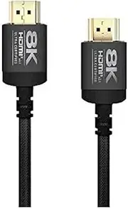 Certified Ultra High Speed 8K HDMI 2.1 Cable 1.8M, 8K@60Hz 4K@120Hz 48Gbps High Speed Braided HDMI Cord, Support HDCP 2.3, Dynamic HDR, Dolby Vision, eARC, Compatible with Xbox One, Switch, Samsung TV, Roku, PS5