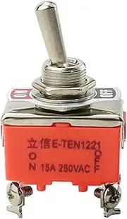 CZKE 1PCS E-TEN1221 15A 250VAC 4PIN ON-Off Toggle Switch Rocker Switch The Power Switch Micro Switch Orange(E-TEN1221)