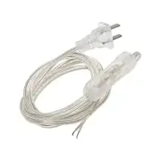Inline Button Switch Power Cord Lamp Light Latching - 5.9ft / Transparent / 1Pcs