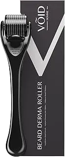 VOID Homme Derma Roller - Professional Microneedling Beard Roller with 540 Titanium Needles - Stimulates Hair Growth and Collagen Production - Against Wrinkles, Fine Lines, Stretch Marks, Dark