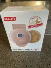 DASH Mini BUNNY Waffle Maker Pink Easter Rabbit NEW Box NIB Recipe Booklet