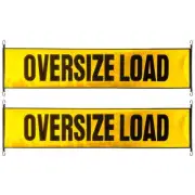 VULCAN Oversize Load Banner - Stretch Cords & Metal Hooks, 2 Pack - 18" x 84"