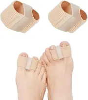 Gel Toe Separator, Tube Bandages, 2 Pcs Silicone Toe Stretcher, Hallux Valgus...