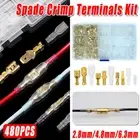 480X Cold Pressing Insert Spade Wire Connectors Terminals Connector Plug Spring