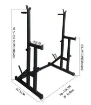 Squat Rack with Dips Adjustable Barbell Home Gym Rack Bench Press Weight Lifting