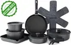 17Piece Nonstick Cookware Set, Removable Handle, Induction, Dishwasher Oven Safe