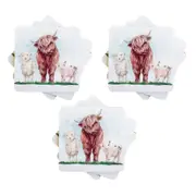3x 4pc Urban Highland Friends Cork Coasters Dining Table Protector Brown 10cm