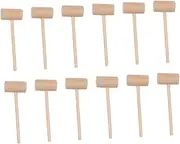 Toyvian 15Pcs Mini Wooden Crab Mallets Durable Seafood Hammers for Crab Lobster Cake Multi Purpose Wooden Mini Hammers for Family Fun