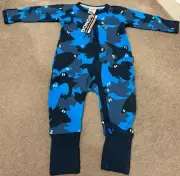 Bonds BNWT Halloween Blue Ghost Zippy - Size 00 (3-6 Months)