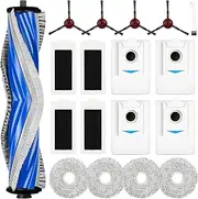 Pack of 18 accessories for Ecovacs Deebot T30S / T30S PRO robot vacuum cleaner, 1 main brush, 4 dust bags, 4 wipes, 4 filters, 4 side brushes, 1 cleaning brush