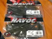 2 Packs Berkley Havoc 4.5" Change Up Soft Plastic Fishing Baits / Green Pumpkin