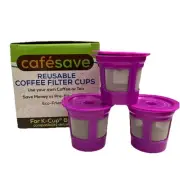 3 Pack Cafe Save Universal Pods Reusable K-Cup Coffee Filter Brewers Machines