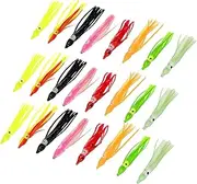 24PCS Soft Plastic Octopus Lures 9cm/2g for Freshwater & Saltwater Trolling Bait
