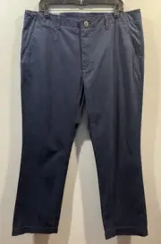 New Mens Jcp Ultimate Khaki Flat Front Size 38x30 Navy Pants