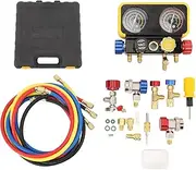 AC Manifold Set, Car Refrigerant Pressure s, HVAC Diagnostic Tool Kit, R410a R22 R134a Freon Charging Set, Air Conditioning Service Manifold